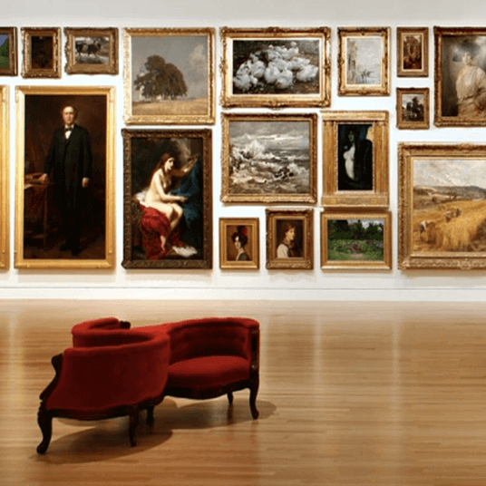 paintings in an art museum