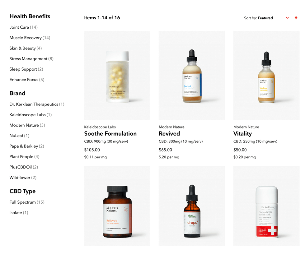 screenshot of Ivyside's marketplace showing range of products