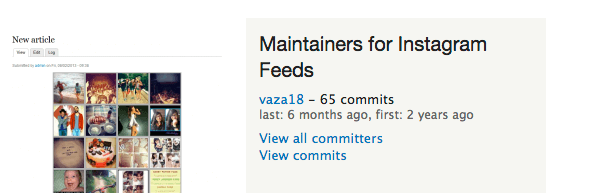 a screenshot of drupal maintainers