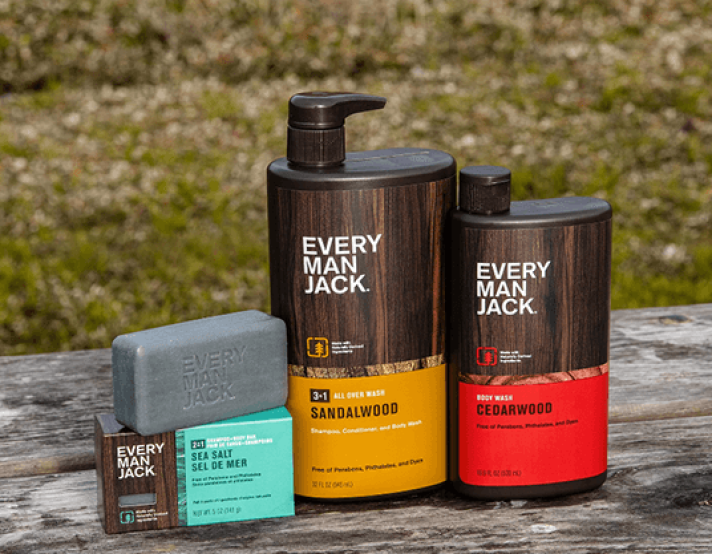 a lineup of EMJ body washes