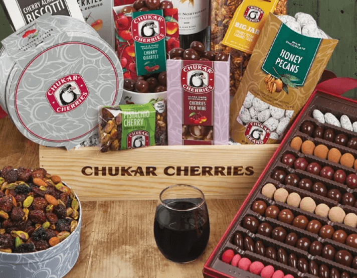 a shot of chukar cherries merchandise