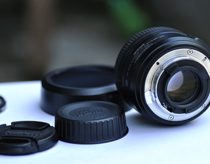 camera lens equipment on a table
